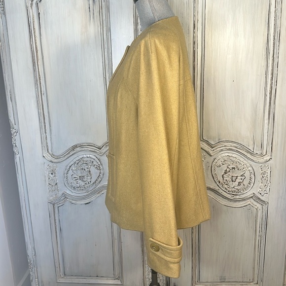 Mossimo Wool Blend Collarless Double Breasted Dusty Mustard Jacket Size XXL - Picture 8 of 15